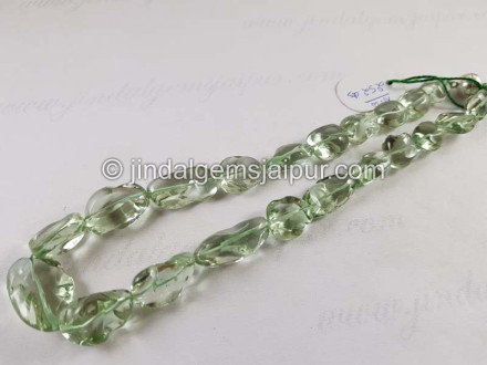 Green Amethyst Smooth Irregular Nugget Beads